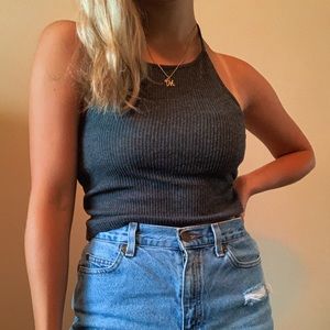 Brandy Melville Sweater Halter Gray Tank
